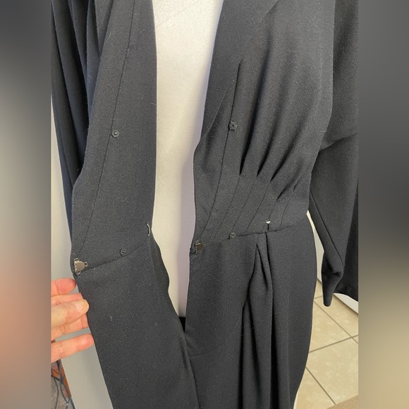 Pia Rucci Women’s Black Vintage Dress 100 % Wool Wrap Long Sleeves Size 10. NWT - Picture 17 of 17